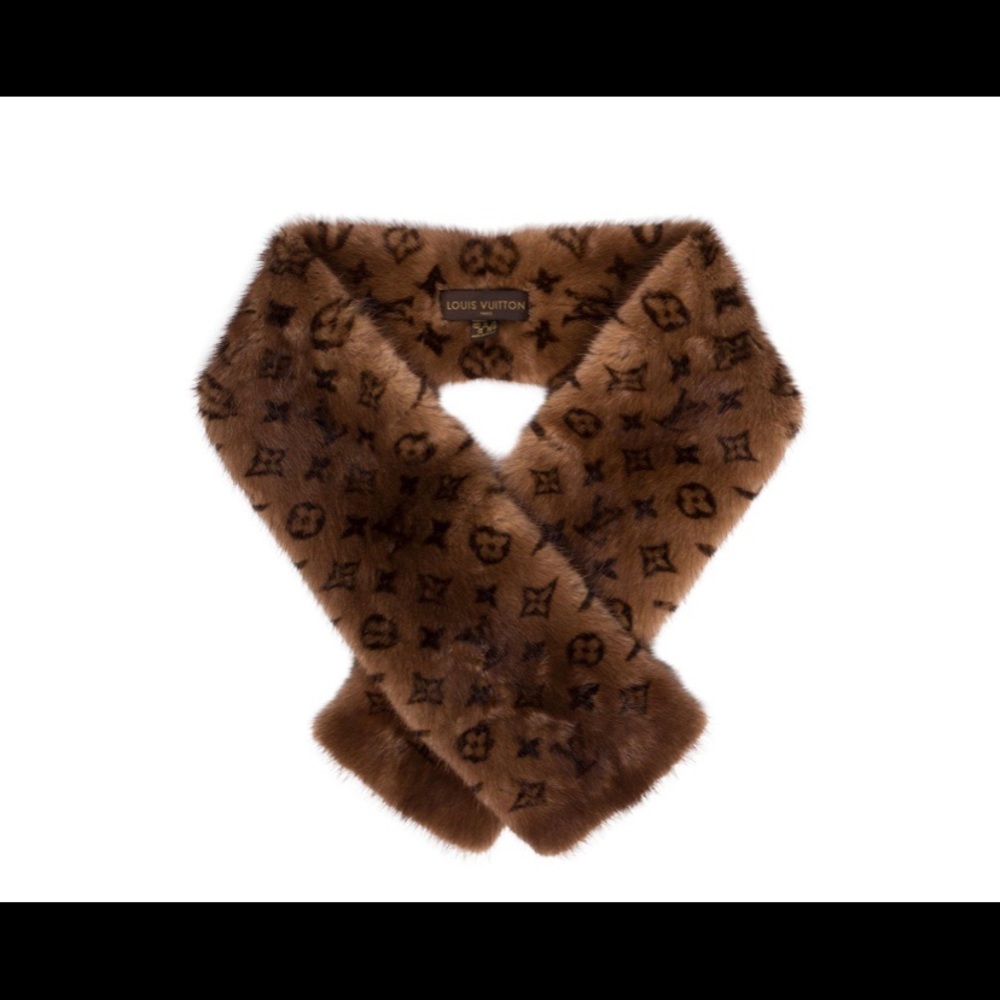 Louis Vuitton Monogram Mink Fur Scarf , Like New!
